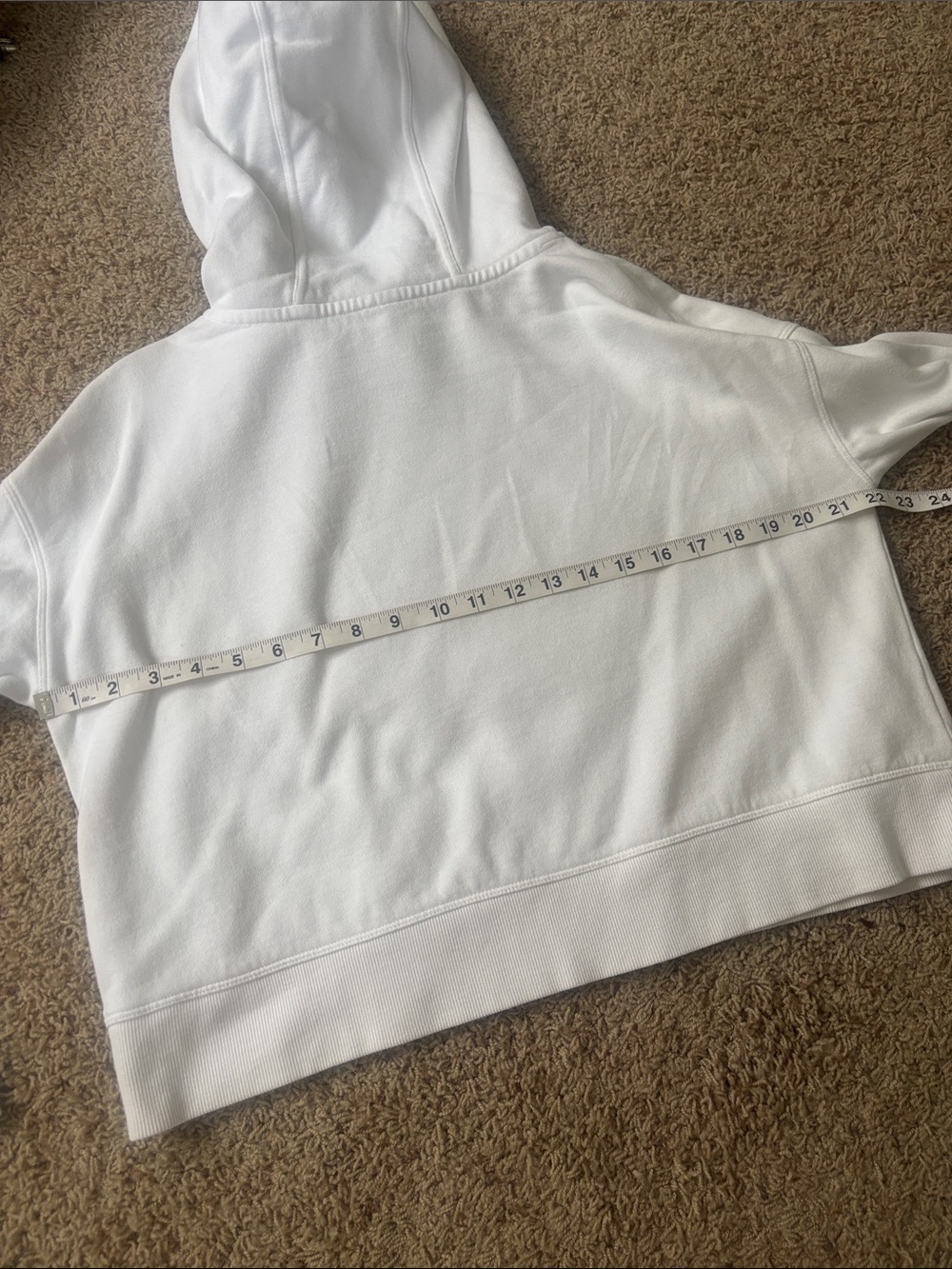 EUC Calvin Klein White Hoodie with Black 'Calvin' Logo - Picture 4 of 5